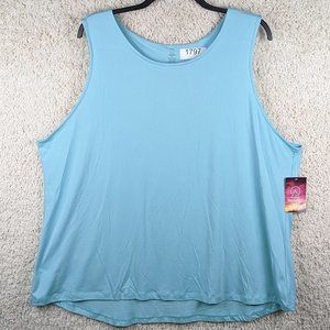 Enlighten* Women's Sleeveless Boat Neck Curved Hem Back Pullover Blouse~ Size 3X